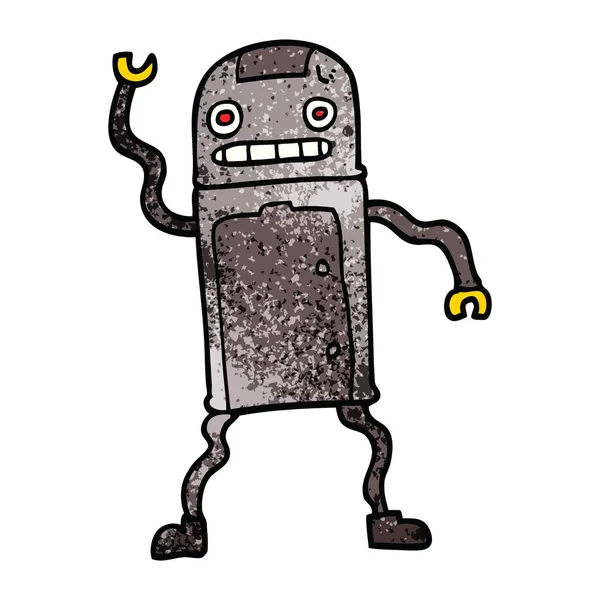 Robot Dibujos Animados Garabato Ilustración Vectores — Vector de stock