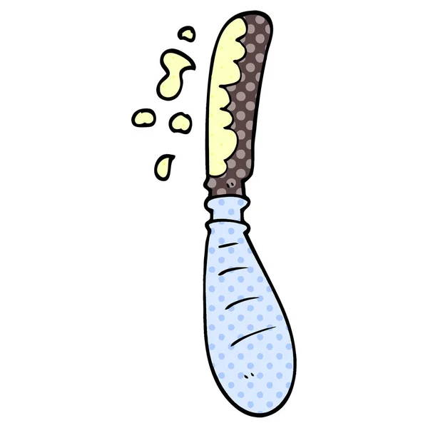 Cuchillo Mantequilla Garabato Dibujos Animados — Archivo Imágenes Vectoriales