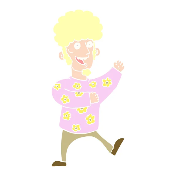 Illustrazione Colori Piatto Cartone Animato Danza Anni Uomo — Vettoriale Stock