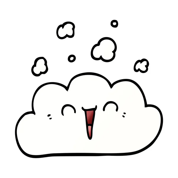 Cartoon Doodle Happy Cloud — Stock Vector