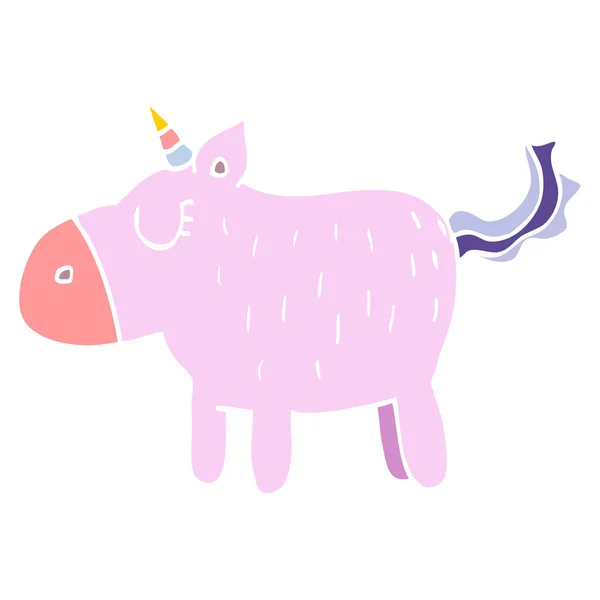 Dibujos Animados Garabato Lindo Unicornio — Vector de stock