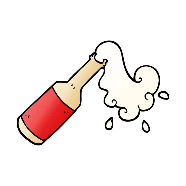 Vettore Gradiente Illustrazione Cartone Animato Schiuma Bottiglia — Vettoriale Stock