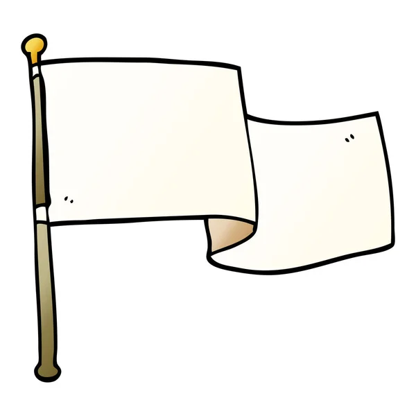 Мультфильм Каракули Белый Флаг Размахивая — стоковый вектор