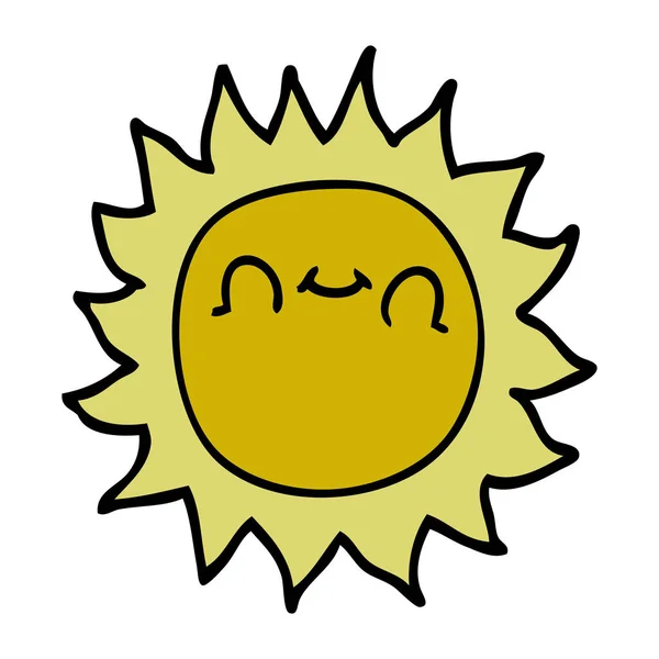 Γελοιογραφία Doodle Ευτυχισμένη Ηλιοφάνεια — Διανυσματικό Αρχείο