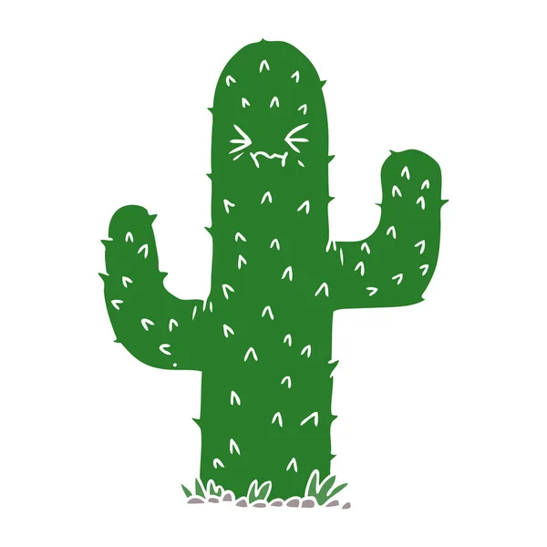 Plochý Barevný Styl Kreslených Kaktus — Stockový vektor