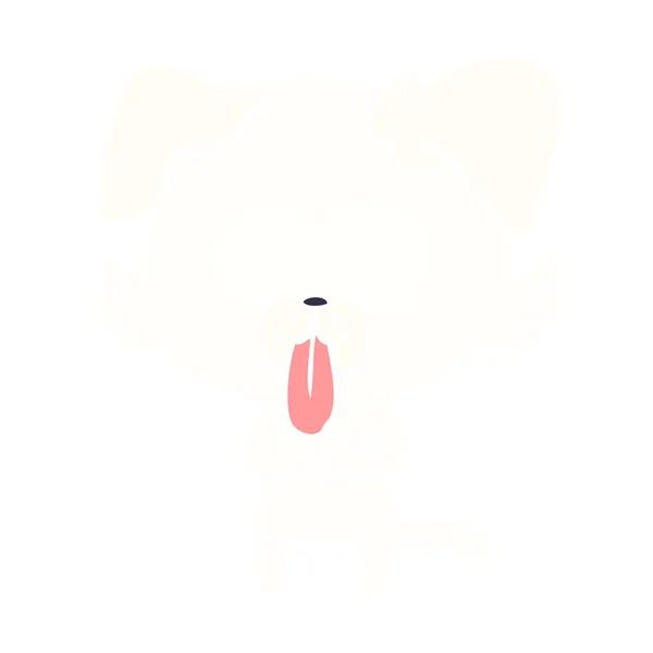 Επίπεδη Χρώμα Στυλ Καρτούν Σκυλί Γλώσσα Προεξέχει — Διανυσματικό Αρχείο