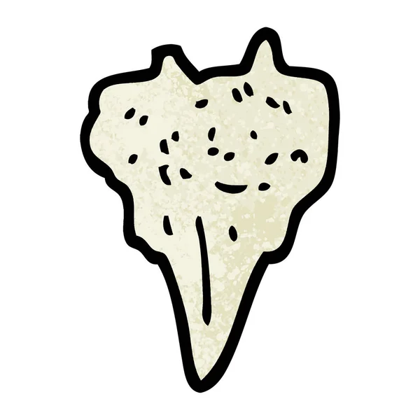 Grunge Textured Illustration Cartoon Dog Tooth — Stock Vector