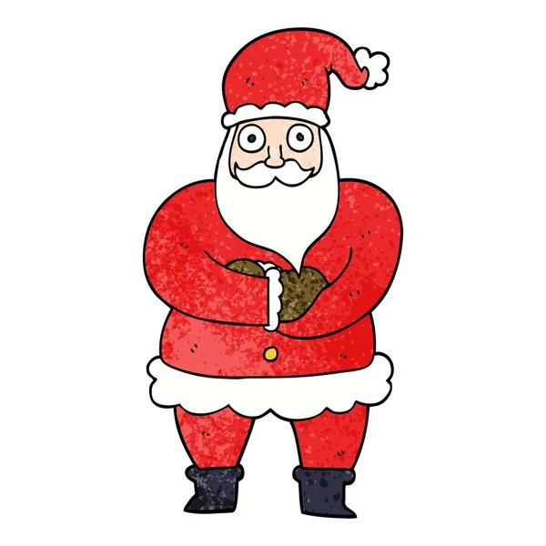 Cartone Animato Doodle Padre Natale — Vettoriale Stock