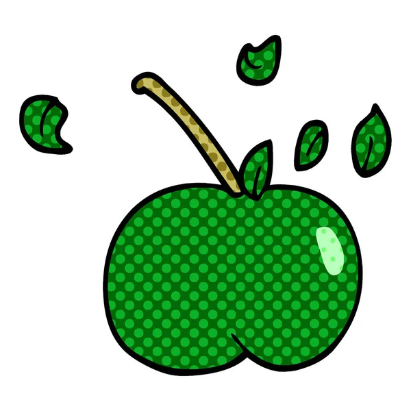 Cartoon Doodle Juicy Apple — Stock Vector