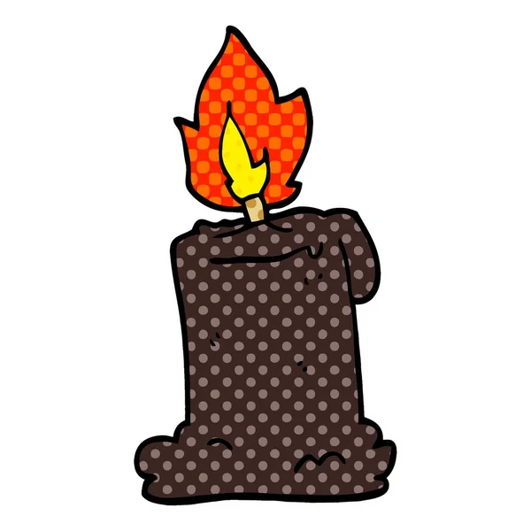 Candela Fumetto Doodle Fiamme — Vettoriale Stock