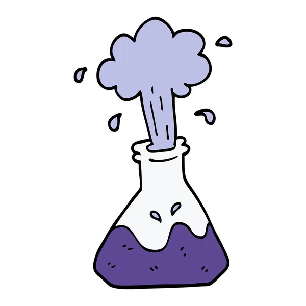 Cartoon Doodle Exploderende Chemische Set — Stockvector