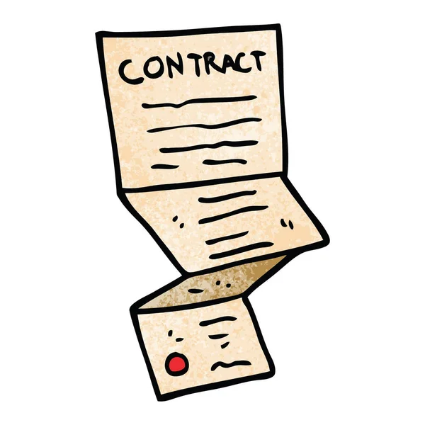 Cartoon Doodle Complicated Contract — Stock Vector