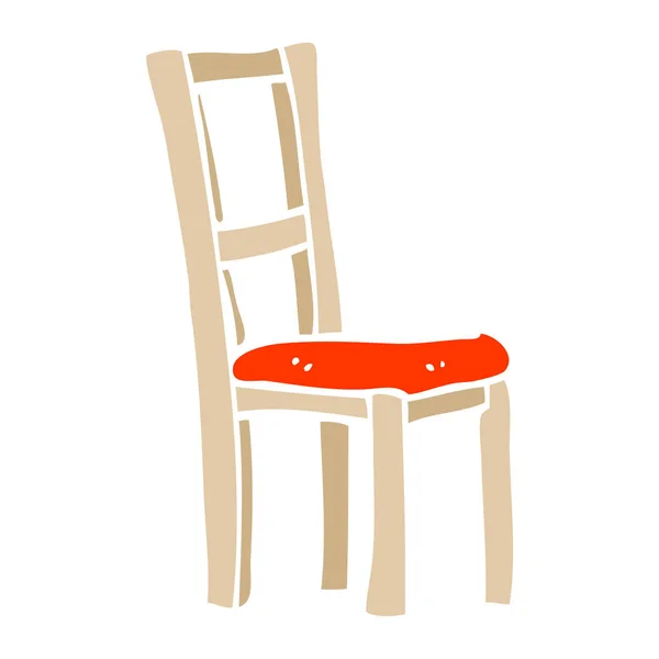 Plat Couleur Illustration Dessin Animé Chaise Bois — Image vectorielle