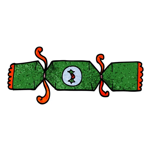 Cartoon Doodle Christmas Cracker — Stockvector