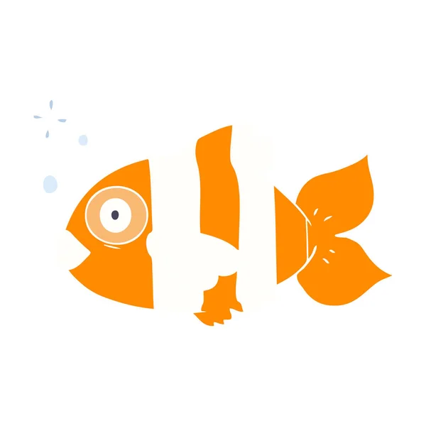 Płaski Kolor Stylu Cartoon Egzotyczne Ryby — Wektor stockowy