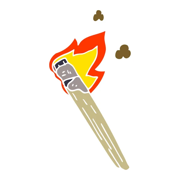 Marque Torche Brûlante Gribouille Dessin Animé — Image vectorielle