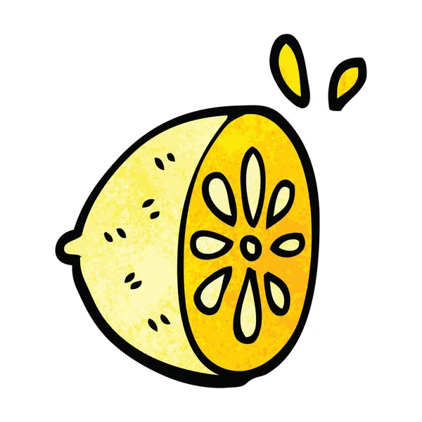 Kartun Buah Lemon Corat Coret - Stok Vektor