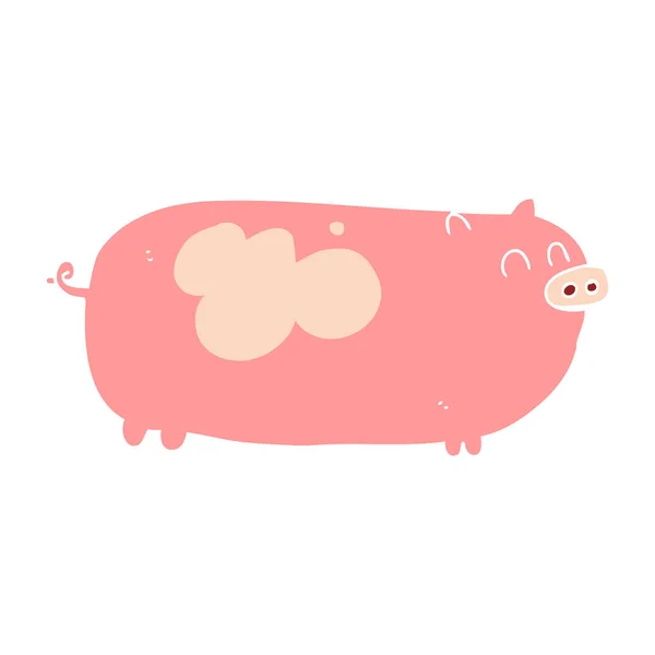 Illustration Couleur Plate Porc — Image vectorielle