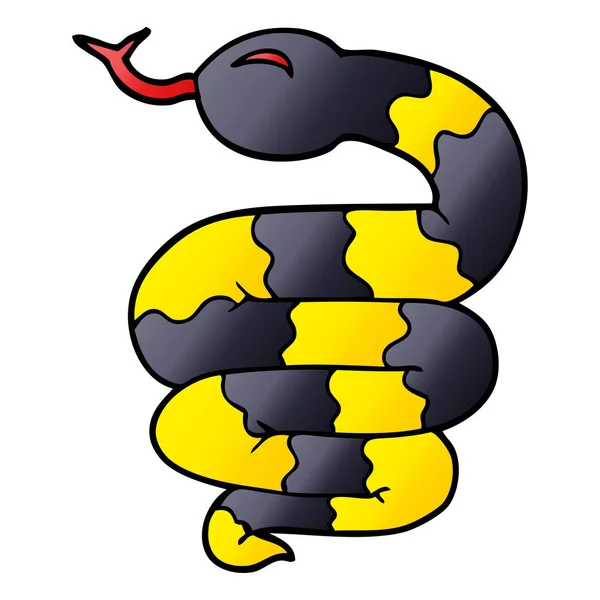 Desenho Animado Doodle Serpente Ilustração Vetorial —  Vetores de Stock