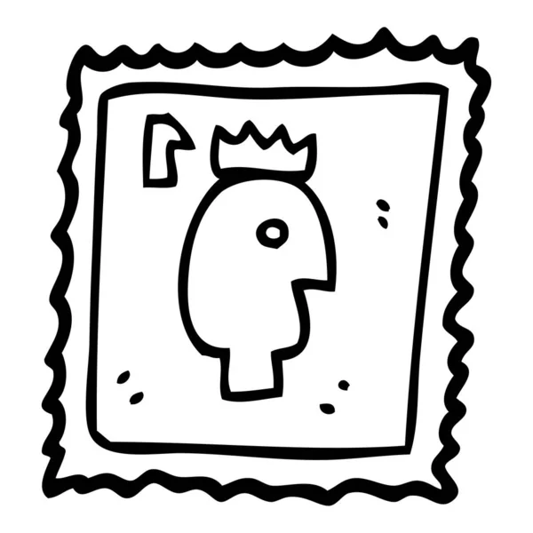 Γραμμικό Σχέδιο Καρτούν Σφραγίδα Για Ταχυδρομικά Τέλη — Διανυσματικό Αρχείο