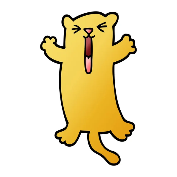 Vektor Přechodu Ilustrace Kreslené Šťastná Kočka — Stockový vektor