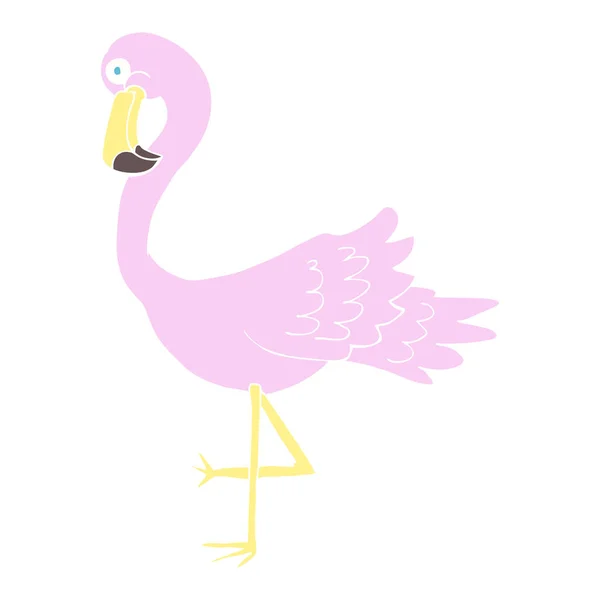 Illustration Couleur Plate Flamant Rose — Image vectorielle