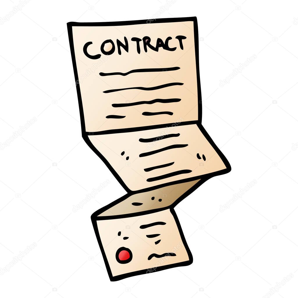 cartoon doodle complicated contract