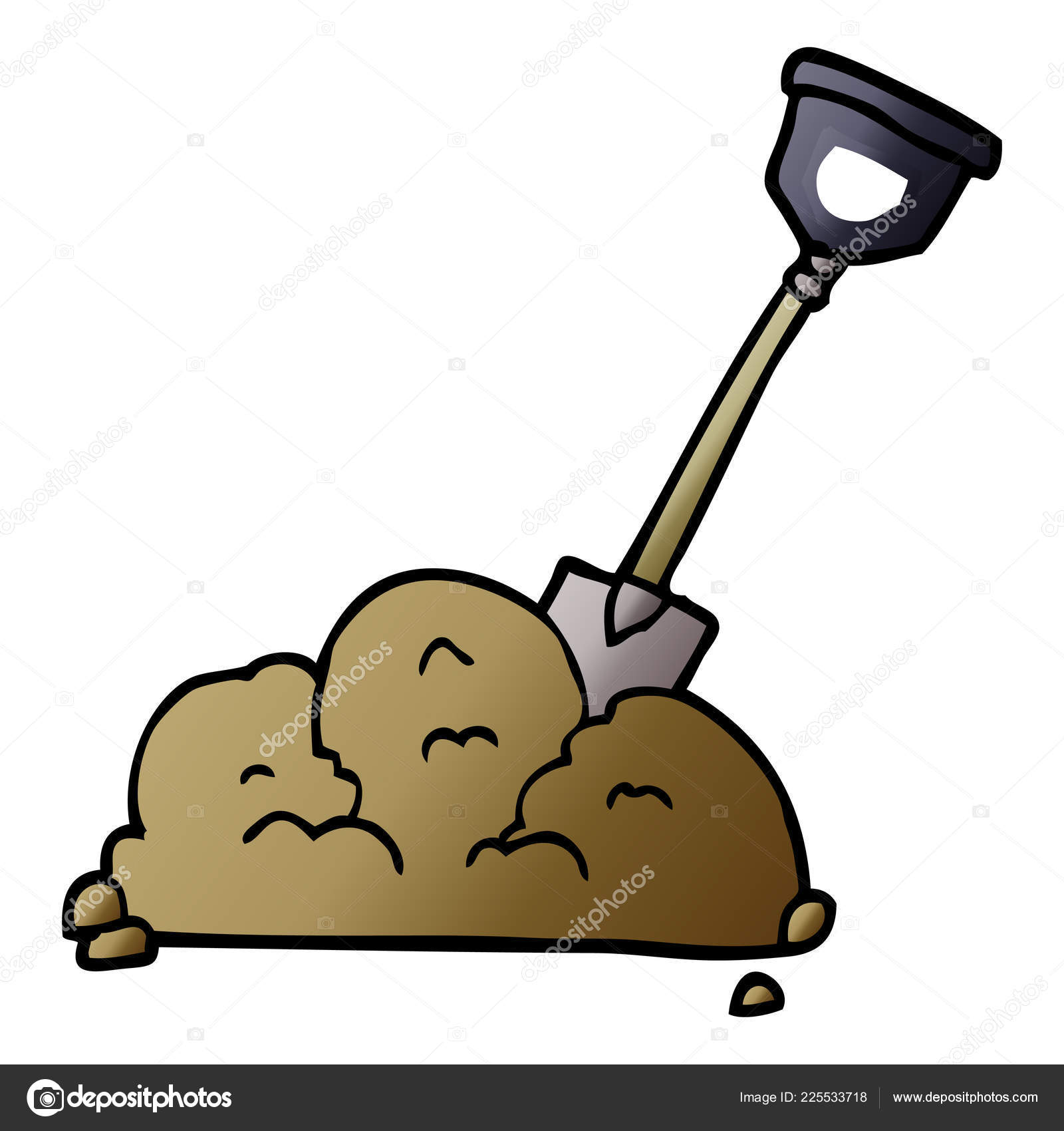Cartoon Doodle Shovel Dirt — Stock Vector © lineartestpilot 225533718