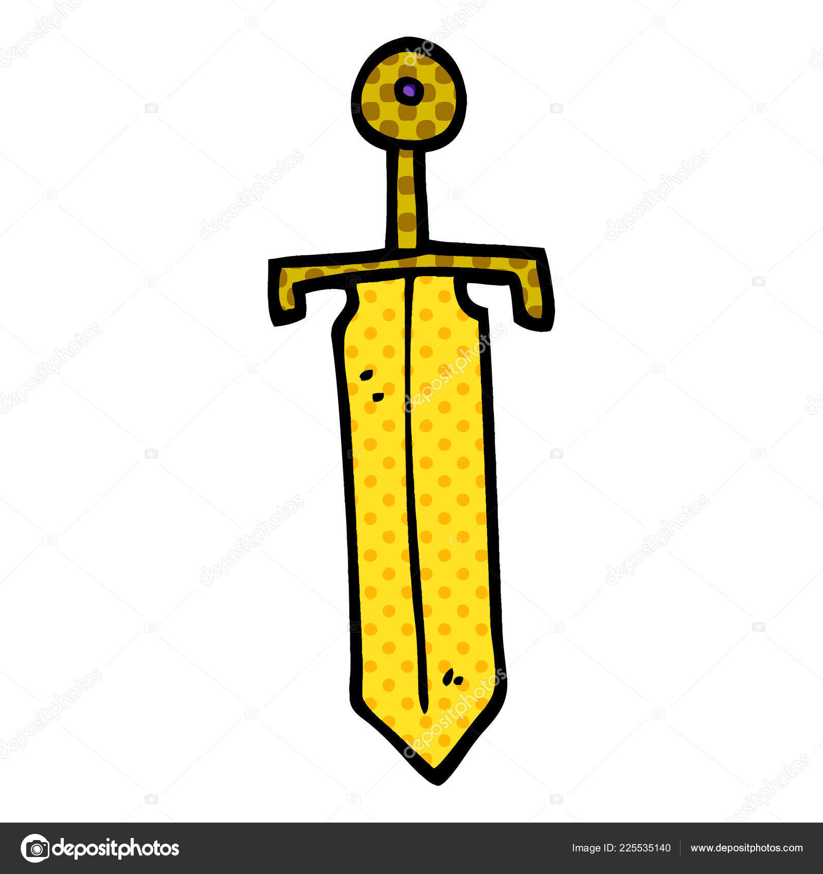Cartoon Doodle Bronze Sword Stock Illustration by ©lineartestpilot 225535140