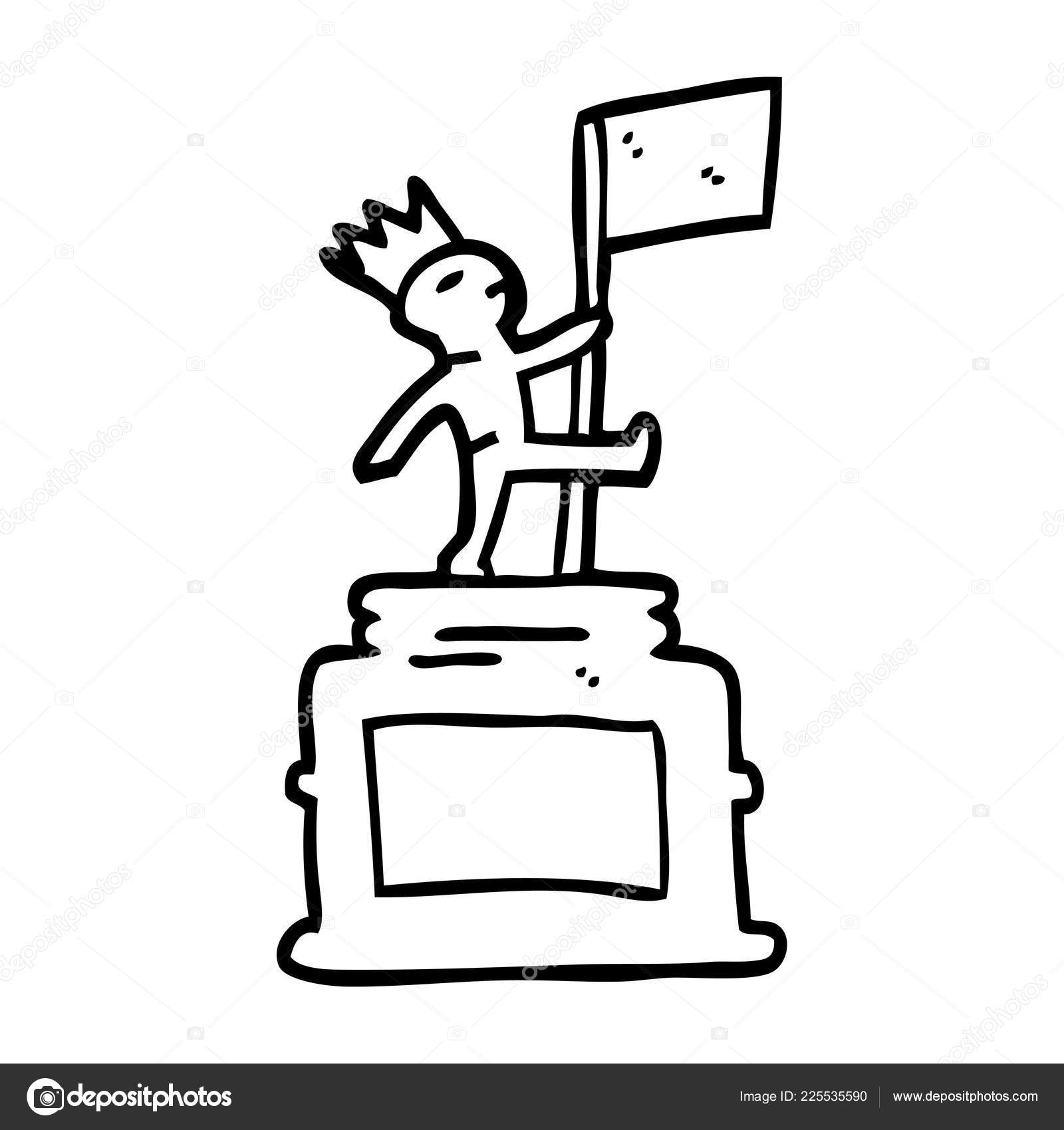 Line Drawing Cartoon Monument Statue Stock Vector C Lineartestpilot 225535590