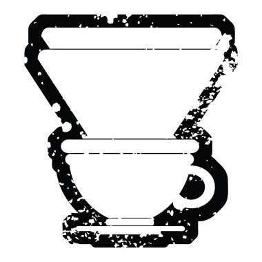 Sıkıntılı etkisi vektör simge tasarlamak bir kahve Kupası