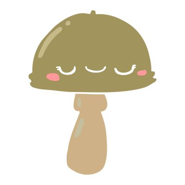 düz renk illüstrasyon mantar 