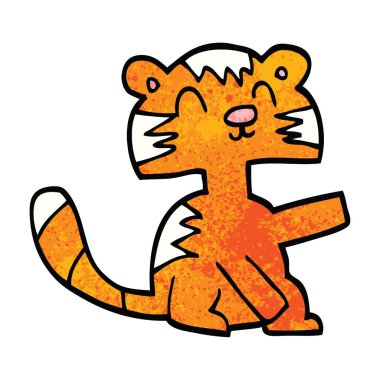 çizgi film doodle mutlu kedi