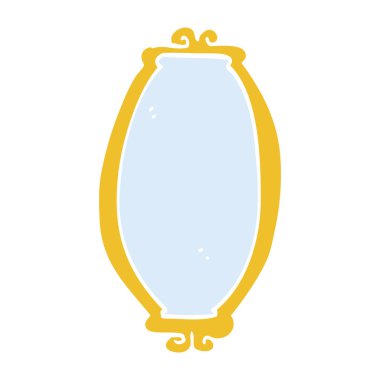 düz renk illüstrasyon karikatür ayna