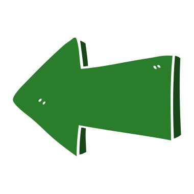 düz renk tarzı çizgi film işaret eden ok