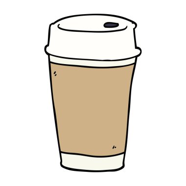 çizgi film doodle kahve fincanı