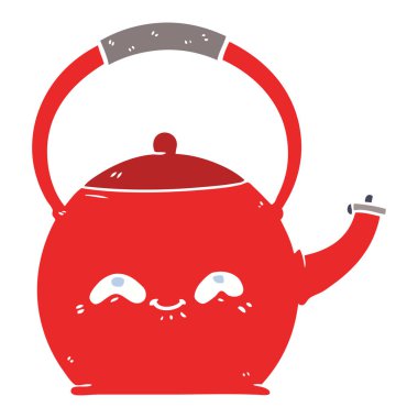 düz renk tarzı çizgi film su ısıtıcısı