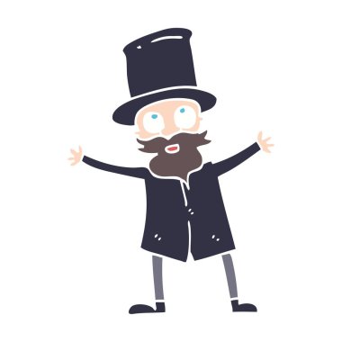 düz renk illüstrasyon karikatür Victoria adam