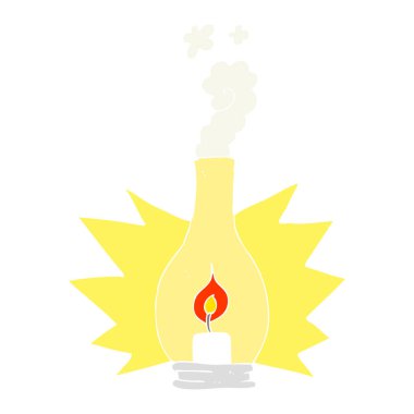 eski cam fener düz renkli çizimi