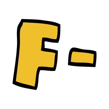 çizgi film doodle harf dereceleri