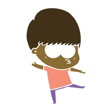 gergin düz renk tarzı çizgi film çocuk dans