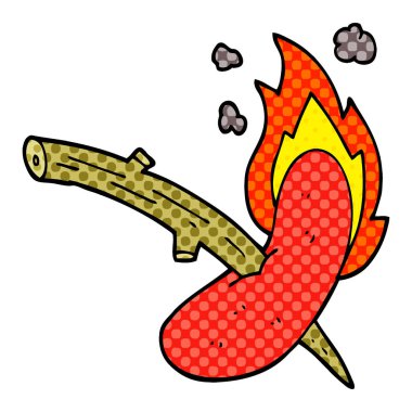 Sosisli sandviç çizgi film doodle