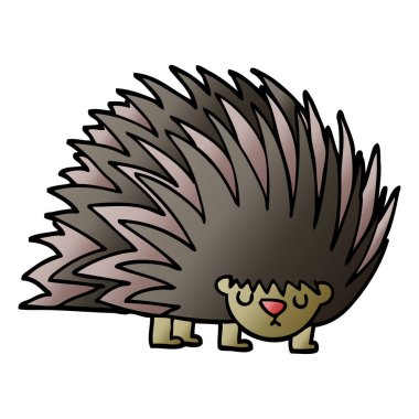 çizgi film doodle dikenli kirpi