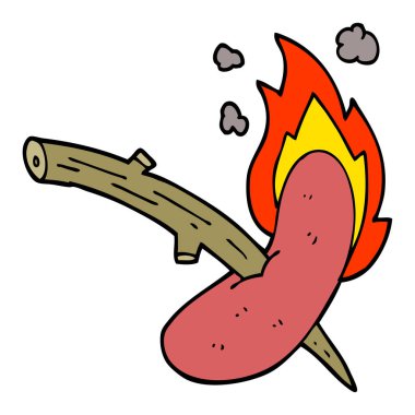 Sosisli sandviç çizgi film doodle