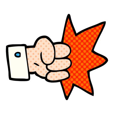 çizgi film doodle delme yumruk