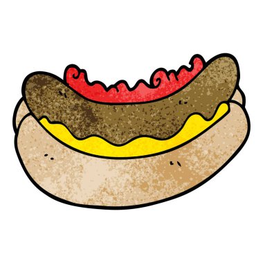 bir hotdog karikatür doodle