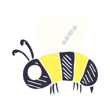 çizgi film doodle endişeli arı