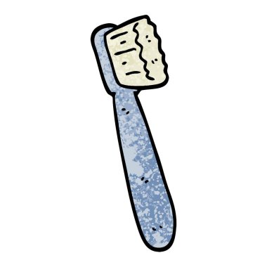 dokulu grunge illüstrasyon karikatür diş fırçası