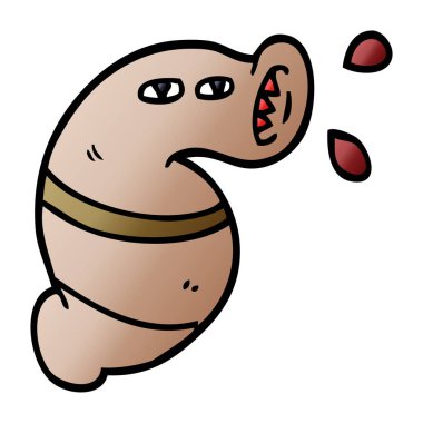 karikatür canavar sülük doodle