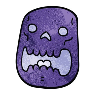 çizgi film doodle Cadılar Bayramı kafatası